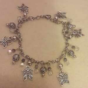 DebbBees # 178 Butterfly charm bracelet